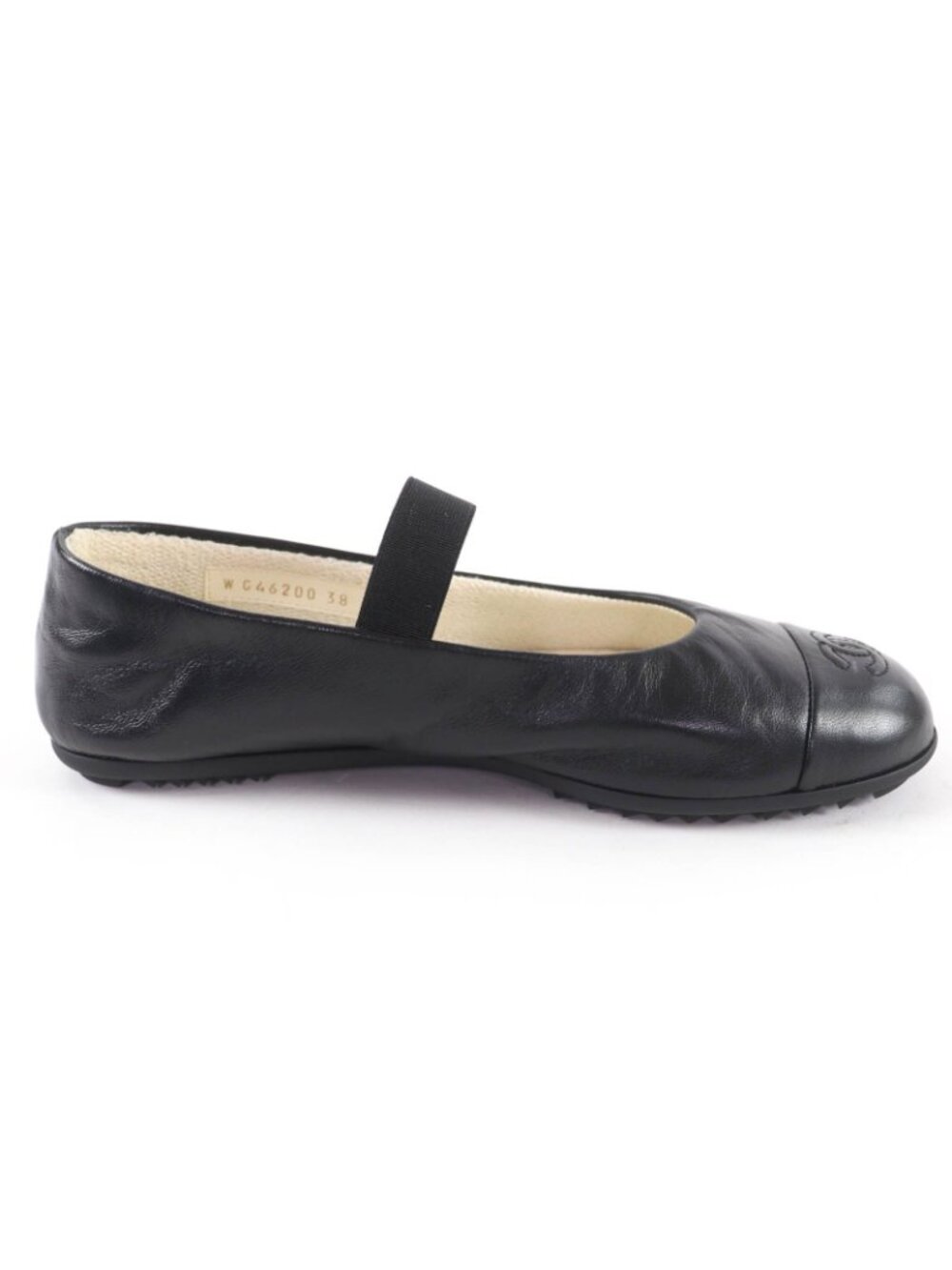 Chanel 25c Mary Jane CC Logo Leather Ballet Shoes Black - Picture 6 of 12